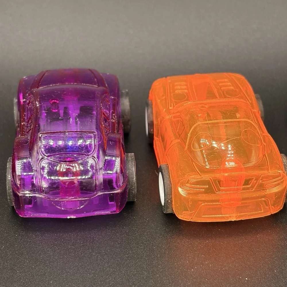 Lot Of 5 Toy Race Cars Transparent Friction-powered Cars 2